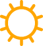 orange sun icon representing light sensitivity