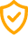 orange shield with checkmark icon representing safety